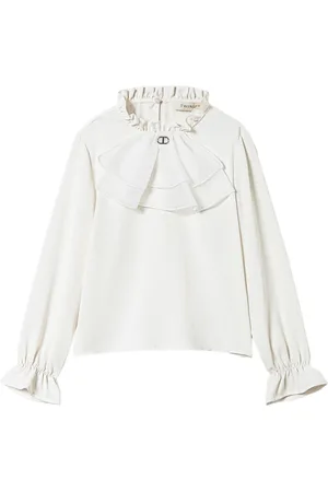 Twin-Set Jabot collar crepe de chine blouse