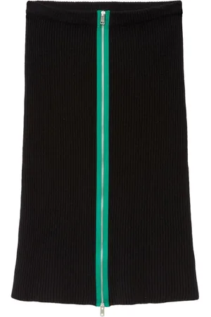 Msgm Contrast-trim ribbed-knit skirt