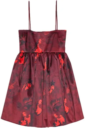 Ganni Printed satin mini dress