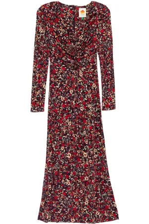 Farm Rio Long sleeve knot midi dress