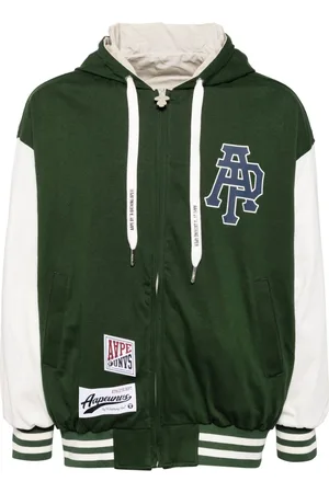 A Bathing Ape Logo-appliqué bomber jacket