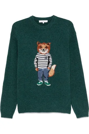 Maison Kitsuné Fox intarsia-knit sweater