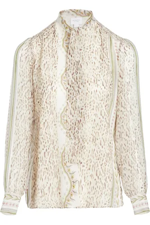 Giambattista Valli Abstract-print silk-georgette blouse
