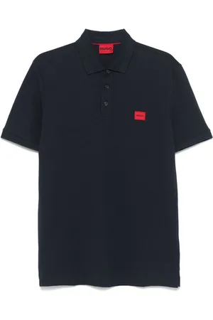 HUGO BOSS Logo-patch cotton-piqué polo shirt
