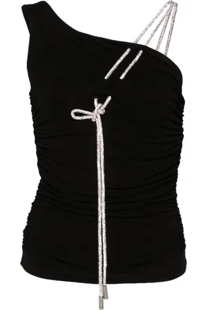 OFF-WHITE Ruched crepe top