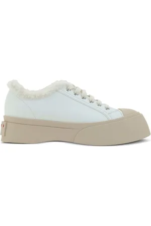Marni Pablo lace-up shearling-trim sneakers