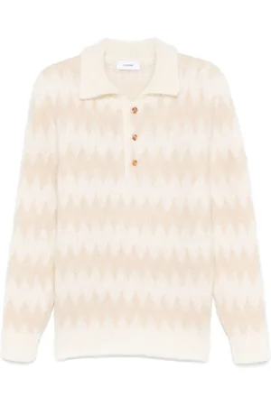 LARDINI Zigzag polo sweater