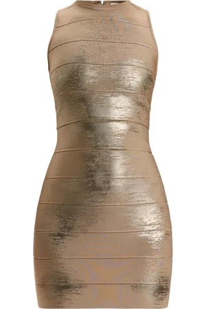 Hervé Léger Metallic mini dress