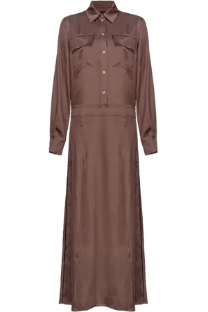 Pinko Long-sleeve satin maxi dress