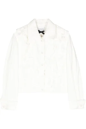 Edward Achour Paris Ruffle-trim cotton shirt jacket
