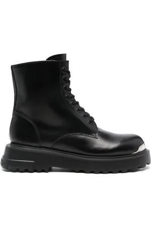 Moschino Logo-plaque leather boots