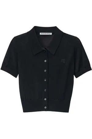 Alexander Wang Logo-embroidered polo cardigan