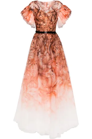 Saiid Kobeisy Printed tulle gown