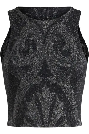 Etro Metallic-effect jacquard tank top