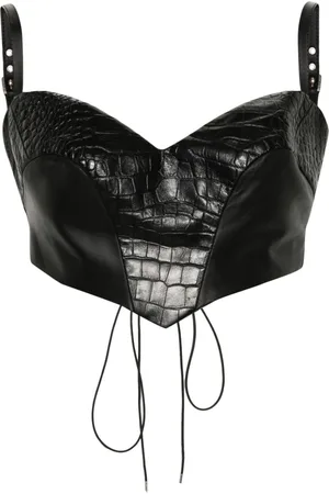 MITILIANE COUTURE Croc-effect leather top