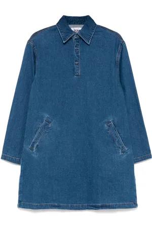 Izzue Knit panelled denim mini dress