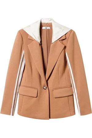 Twin-Set Hooded scuba-jersey blazer