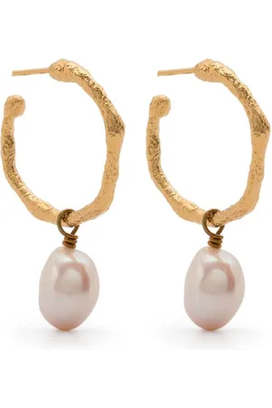FORTE FORTE Faux-pearl pendant hoop earrings