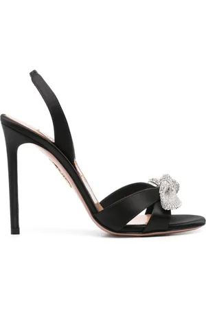 Aquazzura 105mm Very Bow Tie Crystal sandals