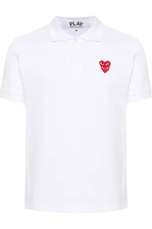 Comme des Garçons Heart-patch cotton polo shirt