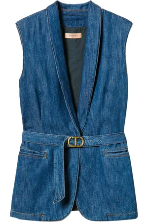 Twin-Set Belted denim waistcoat