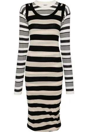 Marni Stripes cotton midi dress