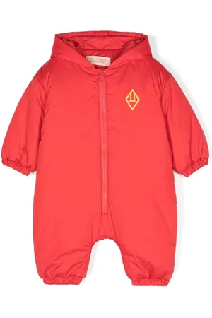 The Animals Observatory Logo-print hooded snowsuit
