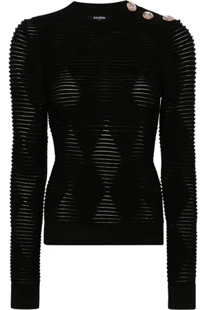 Balmain Embossed-buttons jumper
