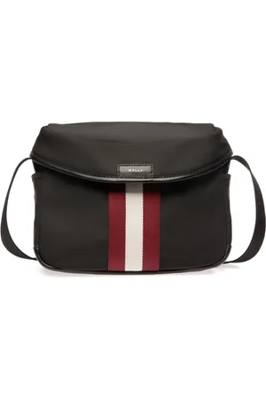 Bally Stripe-detail canvas messenger bag