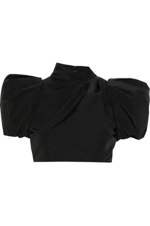 Moschino Puff-sleeve cropped top