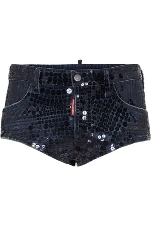 Dsquared2 Sequin-embellished denim shorts