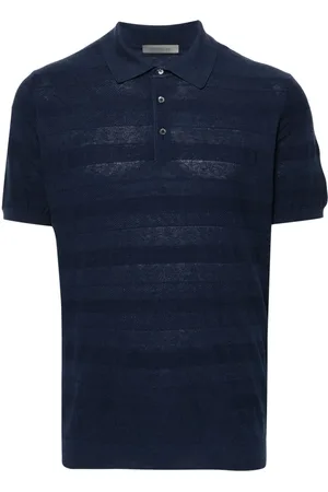 corneliani Ribbed-knit polo top