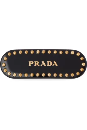 Prada Logo-print studded hair clip