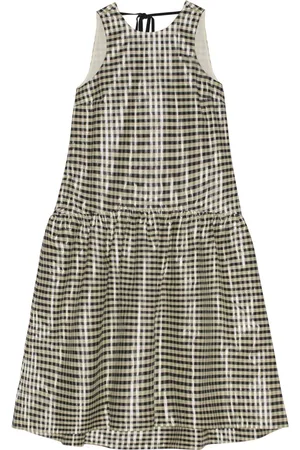 Ganni Gingham-check jacquard midi dress