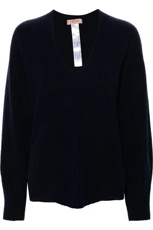 Twin-Set V-neck ribbed-knit jumper