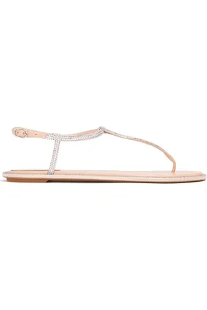 RENE CAOVILLA Diana crystal-embellished flat sandals