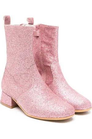 MONNALISA 50mm glittered ankle boots