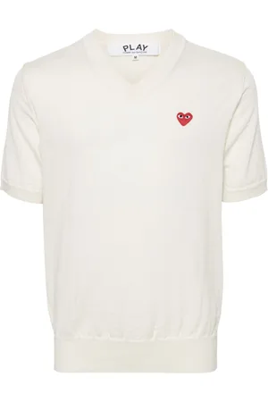 Comme des Garçons Heart-patch wool jumper