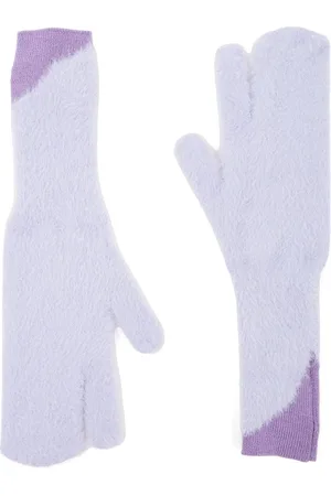 Maison Margiela Two-tone faux-fur gloves