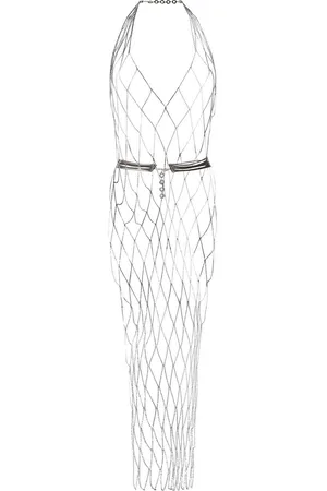 BENEDETTA BRUZZICHES Crystal-embellished halterneck dress