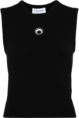 Marine Serre Crescent Moon knitted tank top