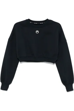 Marine Serre Moon-logo cropped sweatshirt