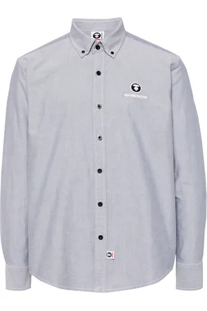 A Bathing Ape Logo-patch long-sleeved shirt