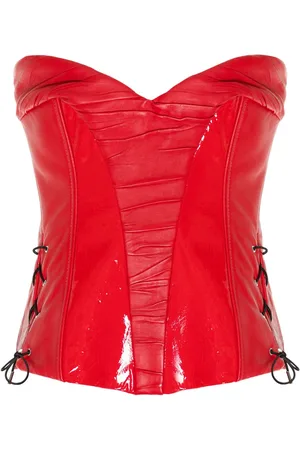 MITILIANE COUTURE Leather patent-inserts corset