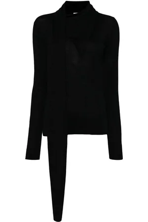 Totême Draped-scarf fine knit top