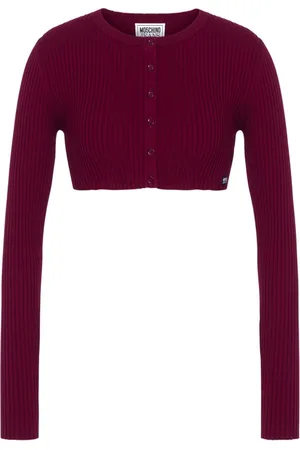 Moschino Cropped ribbed knit cardigan