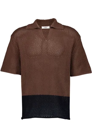 COMMAS Two-tone crochet polo shirt
