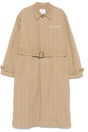 Marine Serre Moonogram-pattern twill coat