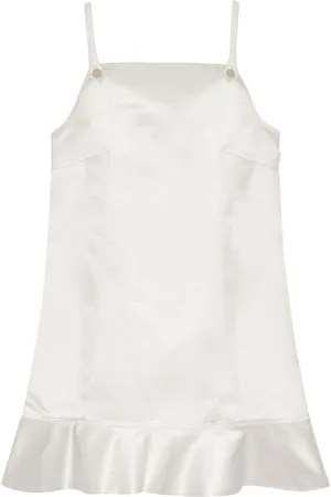 Ganni Flared-hem satin mini dress