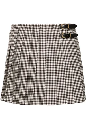 Miu Miu Checked pleated miniskirt